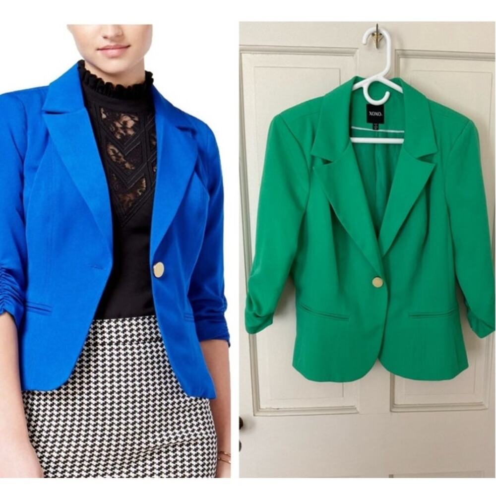 XOXO Yellow Three-Quarter Sleeve Blazer - size XL - Picture 2 of 6
